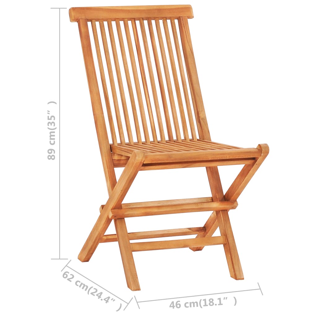 Bistro Set Set of 3 Teak wood Solid teak wood Foldable