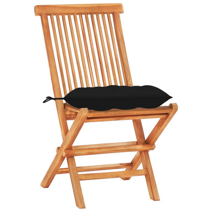 Bistro Set Set of 3 Natural Teak Solid Teak Wood and Polyester