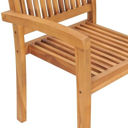 Garden Chair Set of 2 Natural wood, Red Teak wood, Polyester
