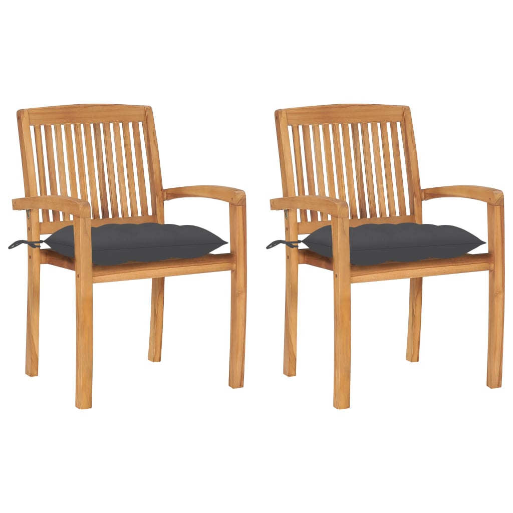 Garden Chair Set of 2 Teak Solid Teak wood Standard Foldable