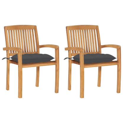Garden Chair Set of 2 Teak Solid Teak wood Standard Foldable