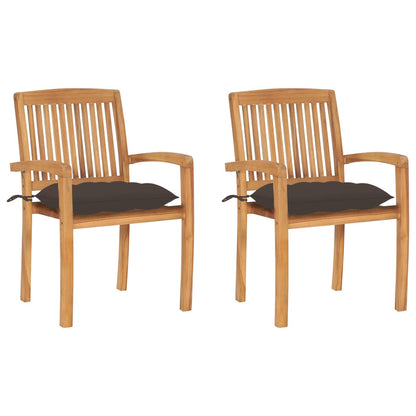 Patio Chair Set of 2 Taupe, Natural
