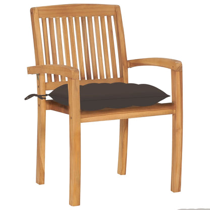 Patio Chair Set of 2 Taupe, Natural