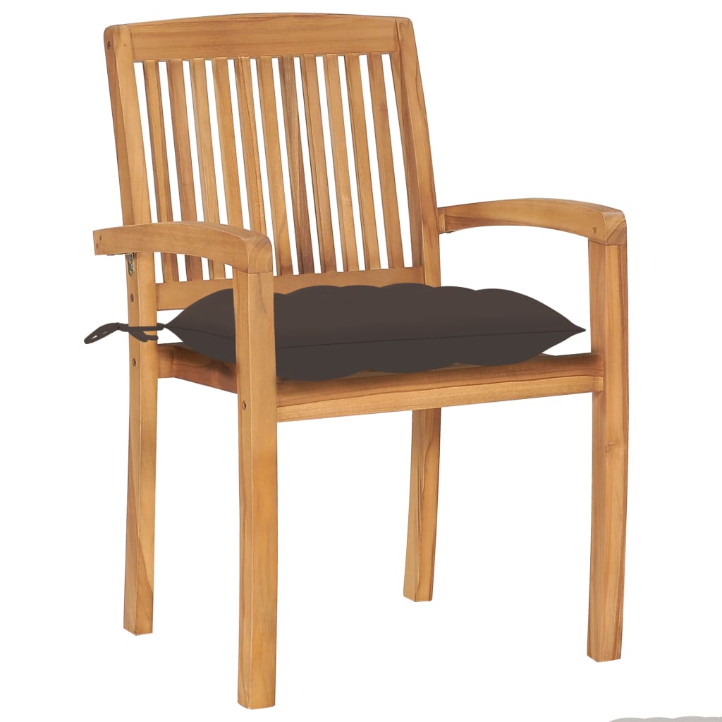 Patio Chair Set of 2 Taupe, Natural