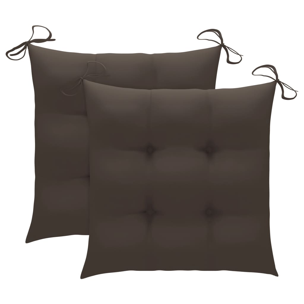 Patio Chair Set of 2 Taupe, Natural