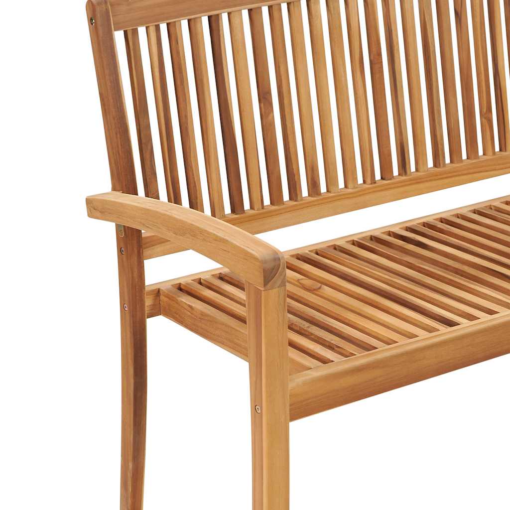 Garden Bench Teak Solid Teak wood 50.6 in Stackable