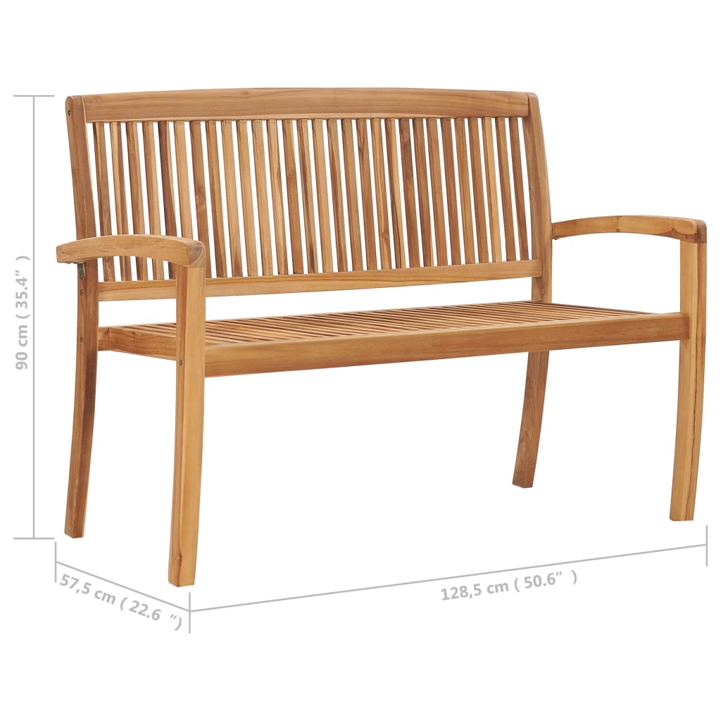 Garden Bench Teak wood Solid Teak Wood Medium Stackable