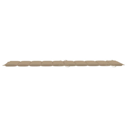 Sun Lounger Beige, Natural Fine sanded teak hardwood, 100% polyester
