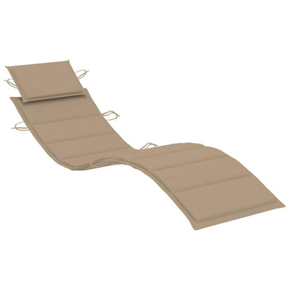 Sun Lounger Beige, Natural Fine sanded teak hardwood, 100% polyester