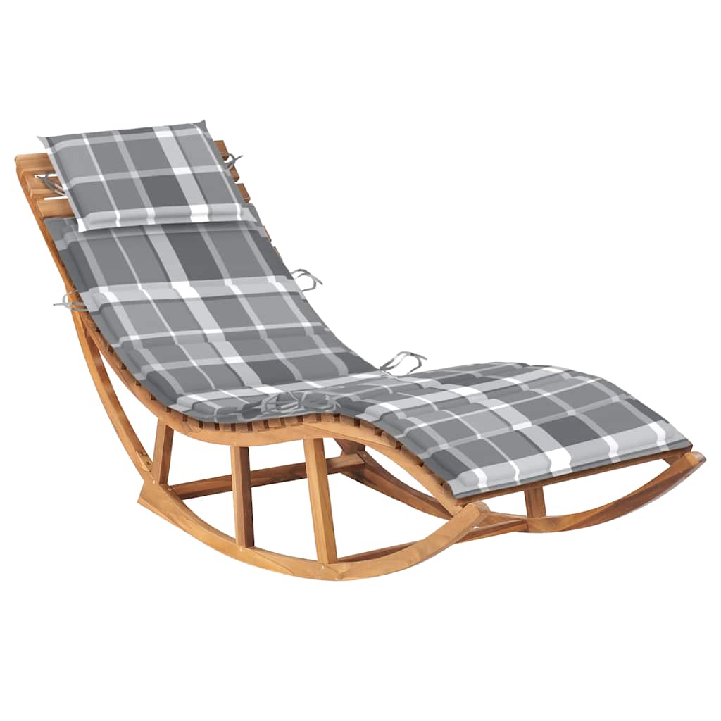 Sun Lounger Teak Solid teak wood, 100% polyester Standard