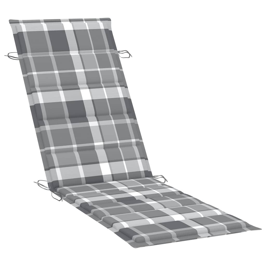Sun Lounger Teak Solid teak wood, 100% polyester Standard