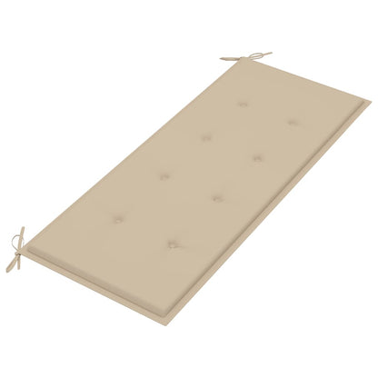 Garden Bench Beige, Brown Solid Acacia wood, 100% polyester fabric
