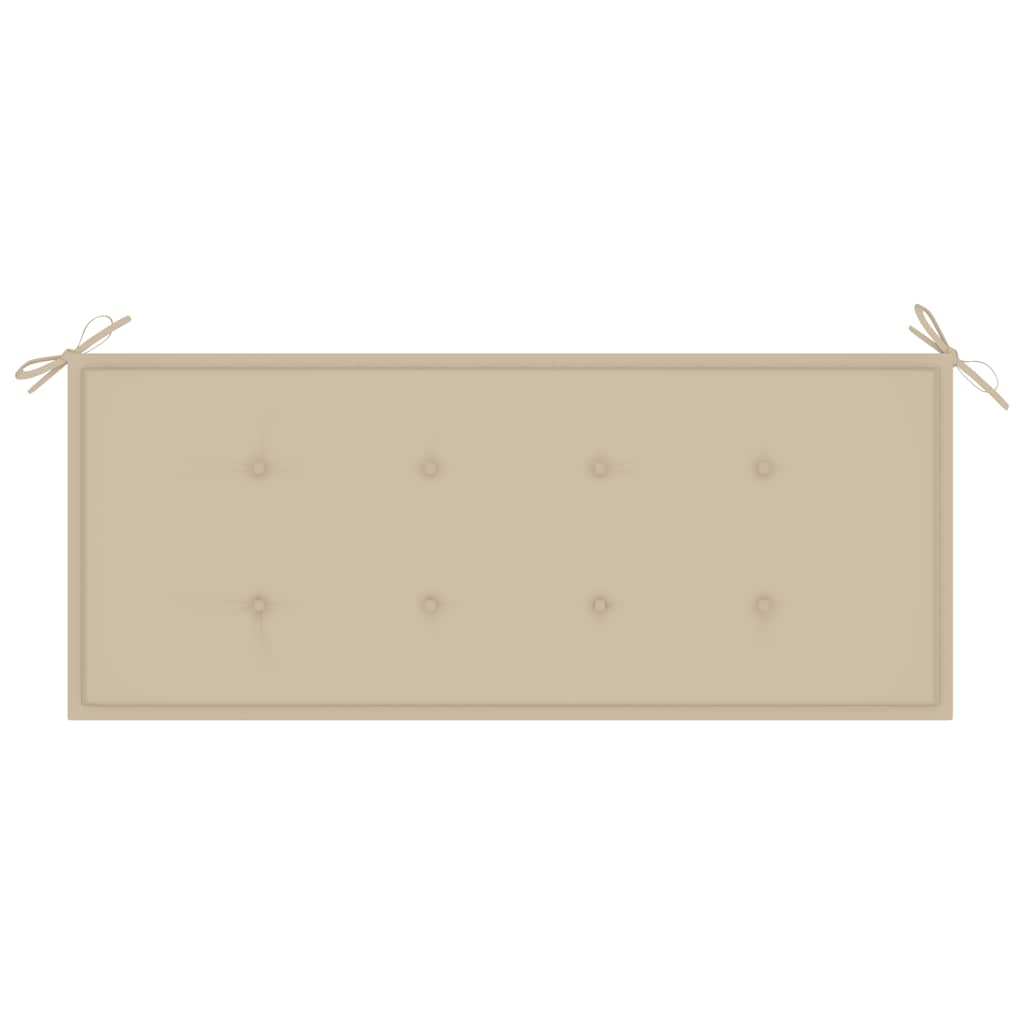 Garden Bench Beige, Brown Solid Acacia wood, 100% polyester fabric