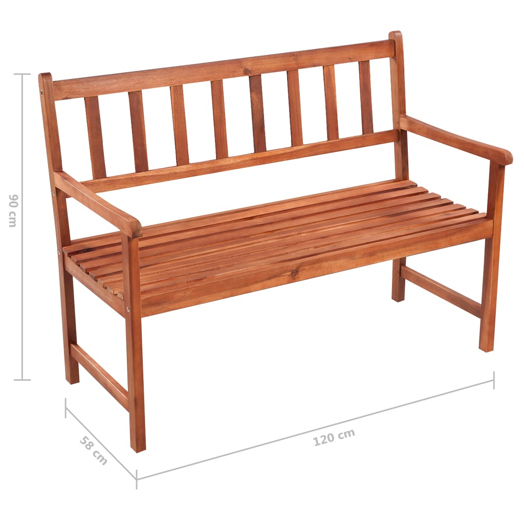 Garden Bench Light brown, Anthracite cushion