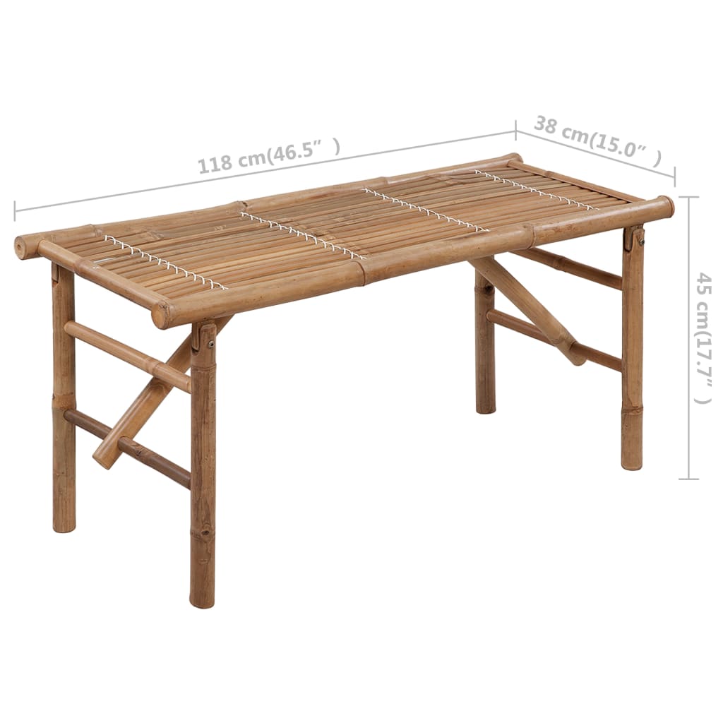 Garden Bench Bamboo Medium Foldable Garden Bench Rectangular
