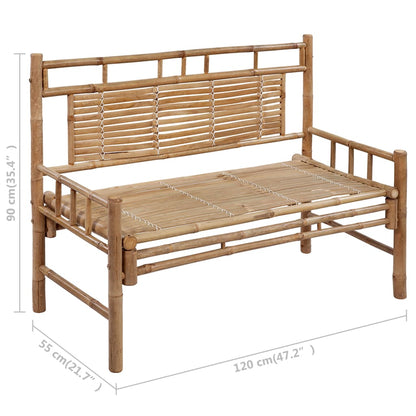 Garden Bench Natural Bamboo 47.2 in width Waterproof