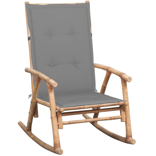 Rocking Chair Bamboo, Grey Bamboo, Polyester Standard Durable