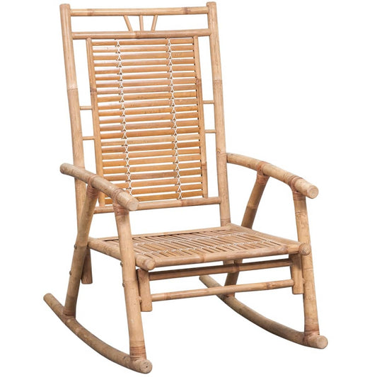 Rocking Chair Natural bamboo, Black Bamboo, 100% polyester Medium