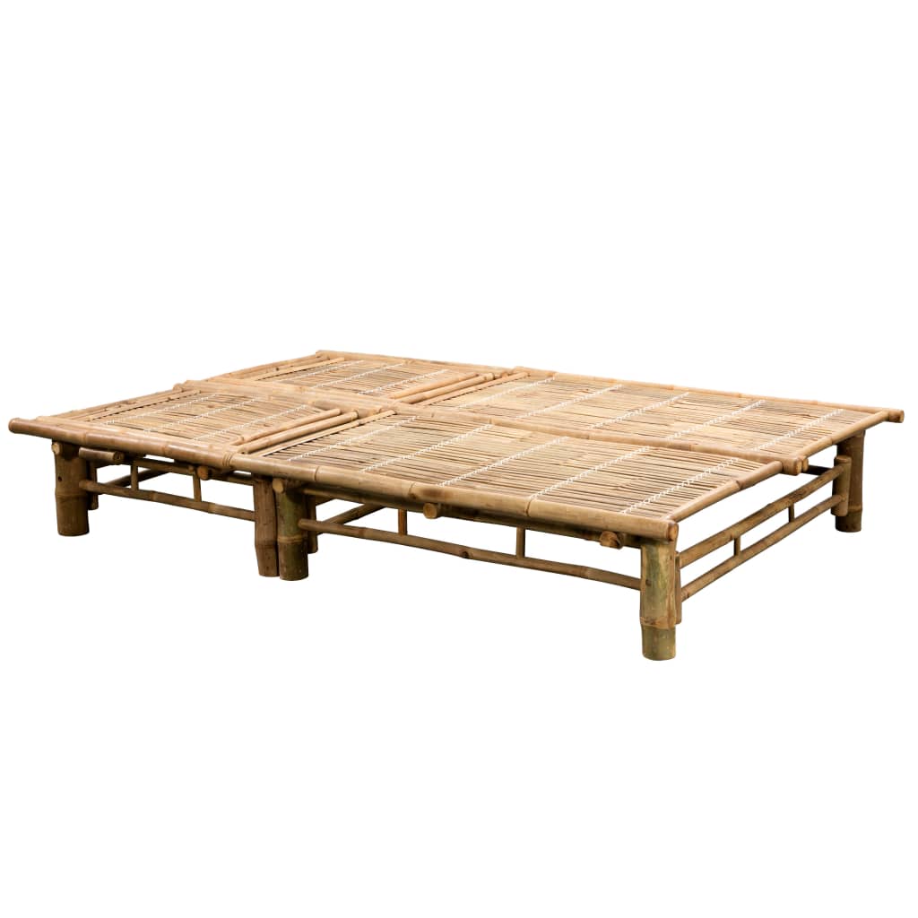 Sun Lounger Natural Bamboo Medium Multi-Position Backrest