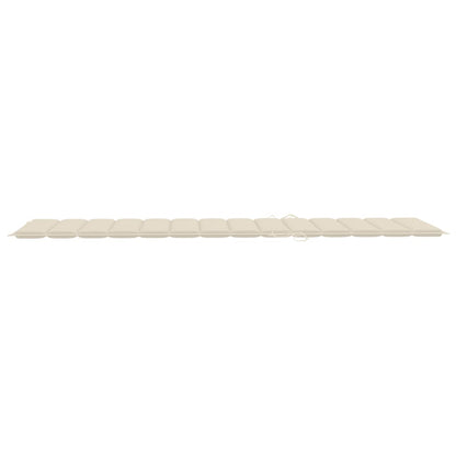 Sun Lounger Cream Bamboo and Fabric (100% Polyester) Large