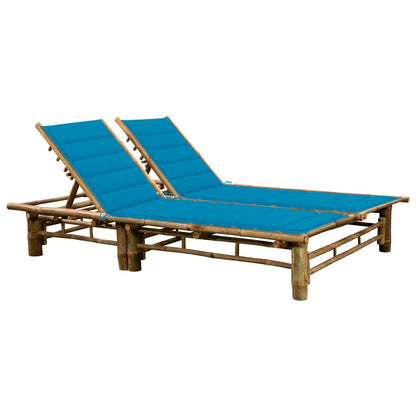 Sun Lounger Blue Bamboo 78.7 x 51.2 x 34.3 in
