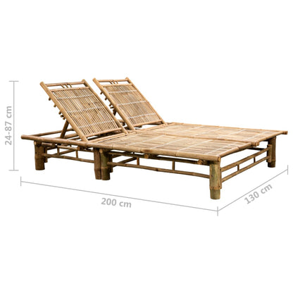 Sun Lounger Blue Bamboo 78.7 x 51.2 x 34.3 in