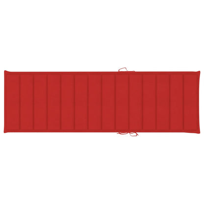 Sun Lounger Natural bamboo, Red cushions
