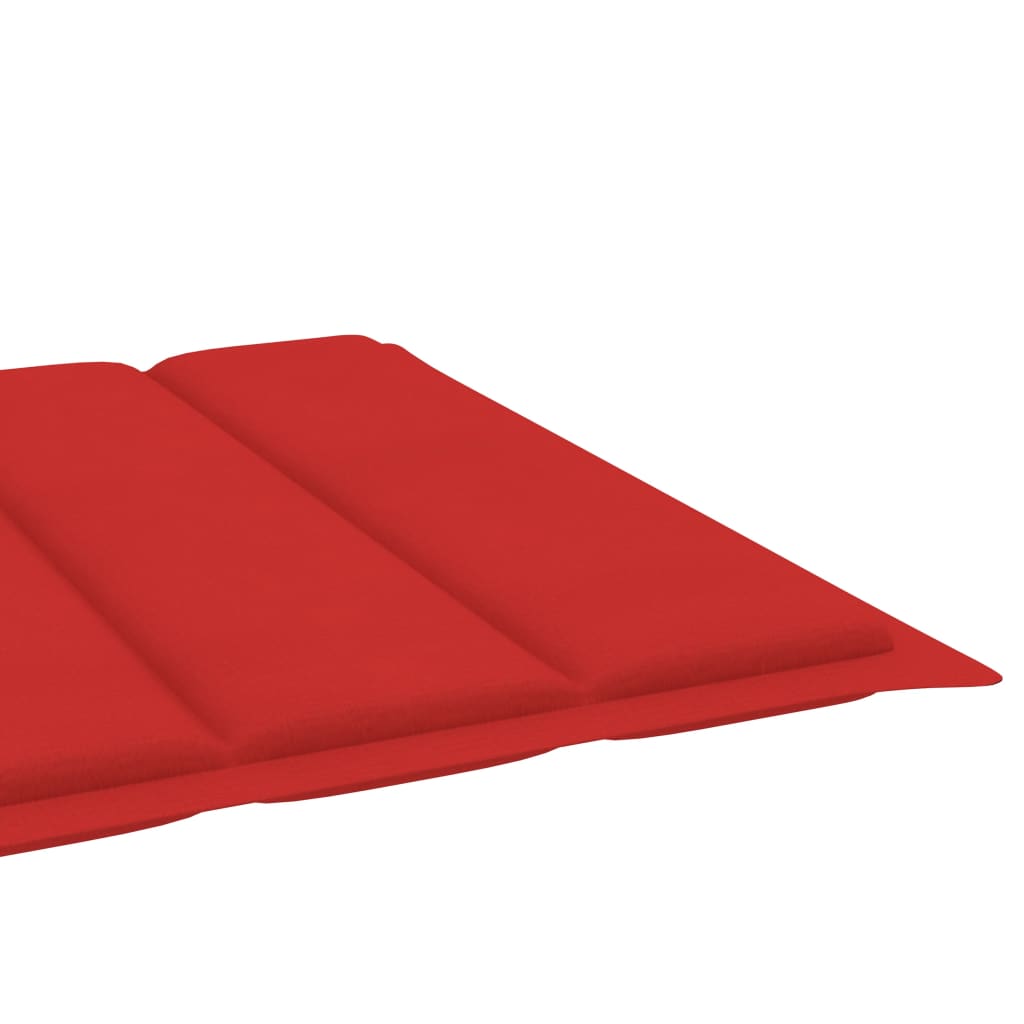 Sun Lounger Natural bamboo, Red cushions