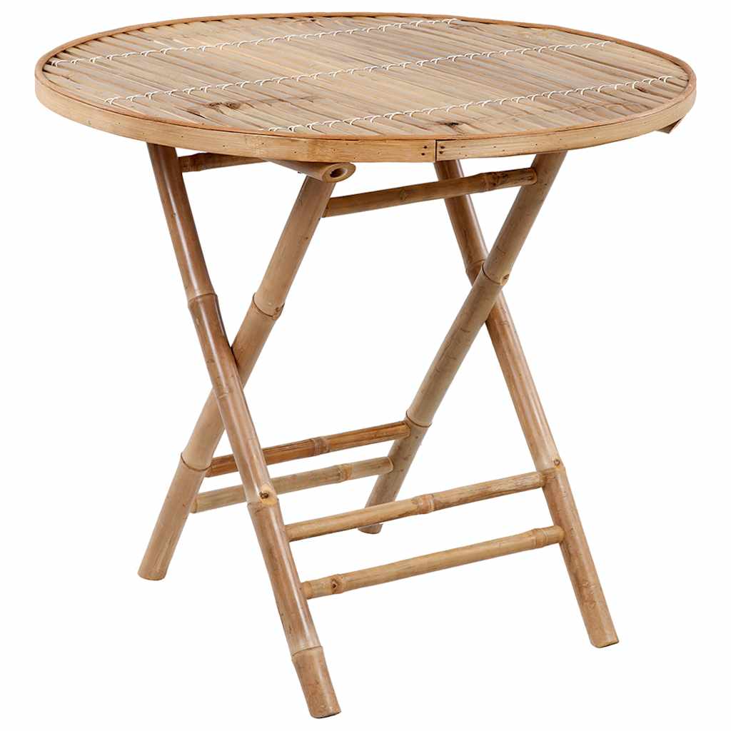 Outdoor Dining Set Natural Bamboo Bamboo, Polyester Medium
