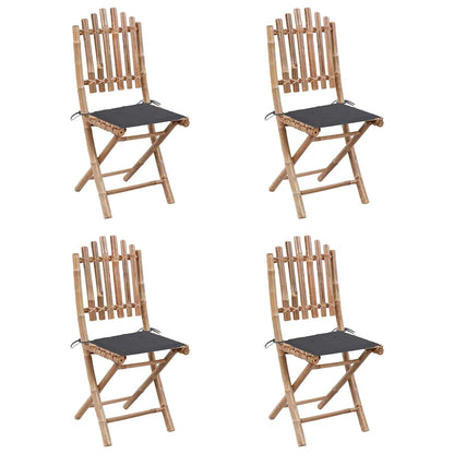 Outdoor Dining Set Natural Bamboo Bamboo, Polyester Medium