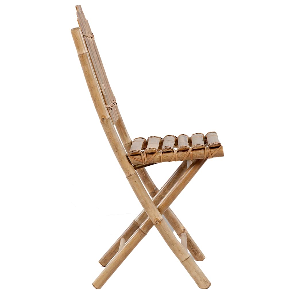 Outdoor Dining Set Natural Bamboo Bamboo, Polyester Medium