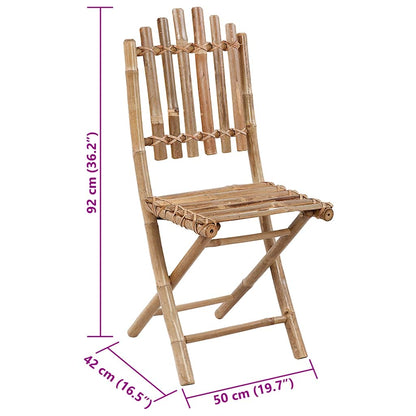 Outdoor Dining Set Natural Bamboo, Cream Bamboo, 100% Polyester