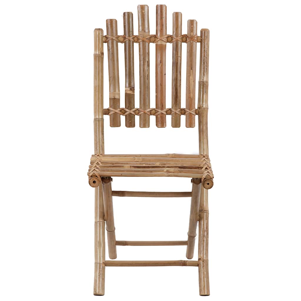 Outdoor Dining Set Natural Bamboo, Cream Bamboo, 100% Polyester