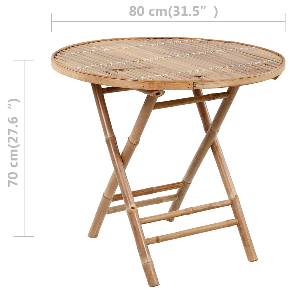 Patio Dining Set Set of 4 Natural bamboo, Green cushion
