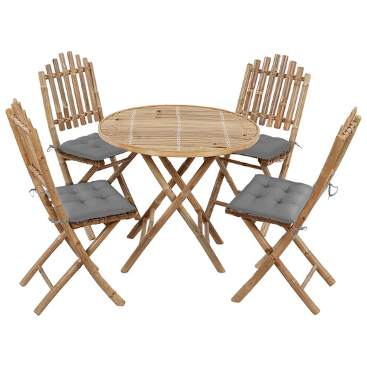 Outdoor Dining Set Bamboo Medium Foldable