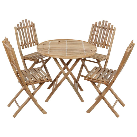 Outdoor Dining Set Bamboo Medium Foldable