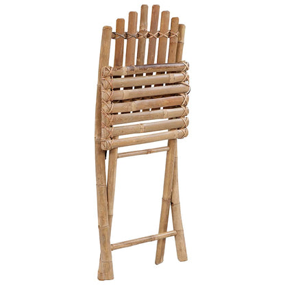 Garden Chair Set of 2 Bamboo natural Bamboo Standard Foldable