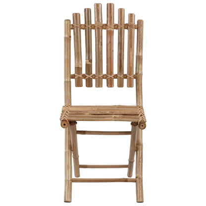 Patio Chair Set of 2 Taupe Bamboo Medium Foldable