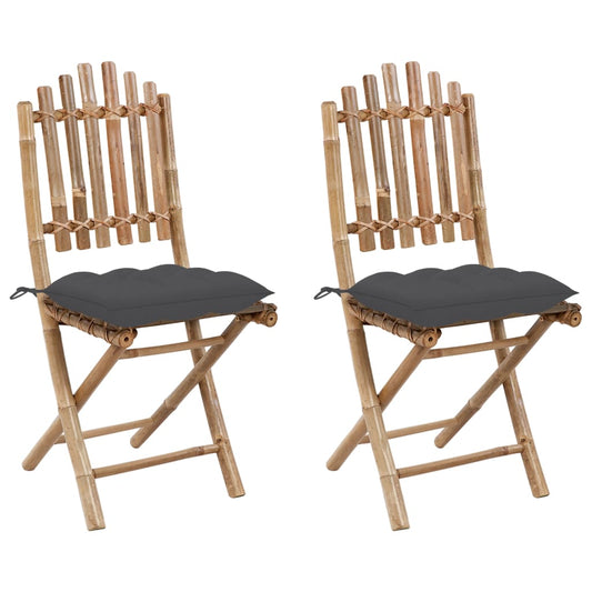 Garden Chair Set of 2 Bamboo Standard Foldable Garden Chair