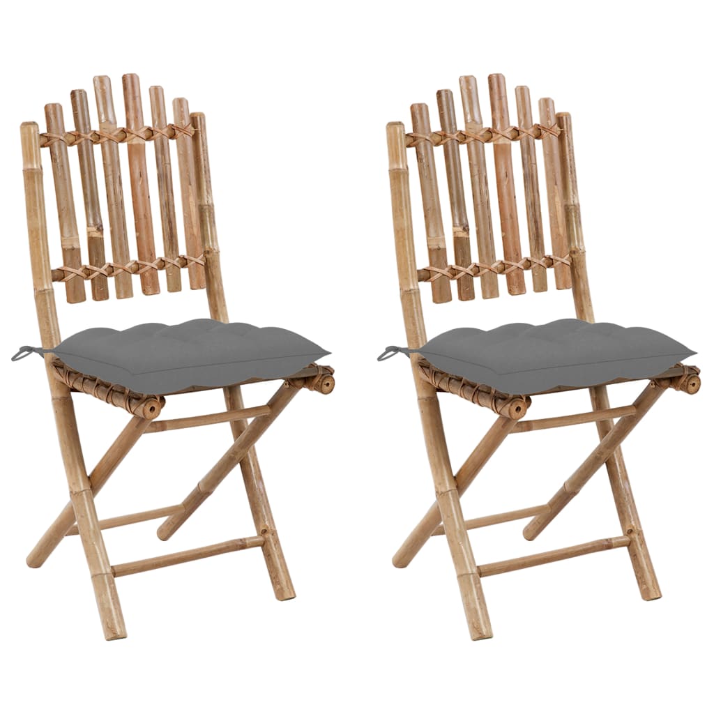 Garden Chair Set of 2 Bamboo Bamboo, Polyester Standard