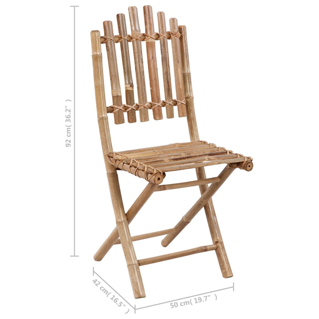 Garden Chair Set of 2 Bamboo Bamboo, Polyester Standard