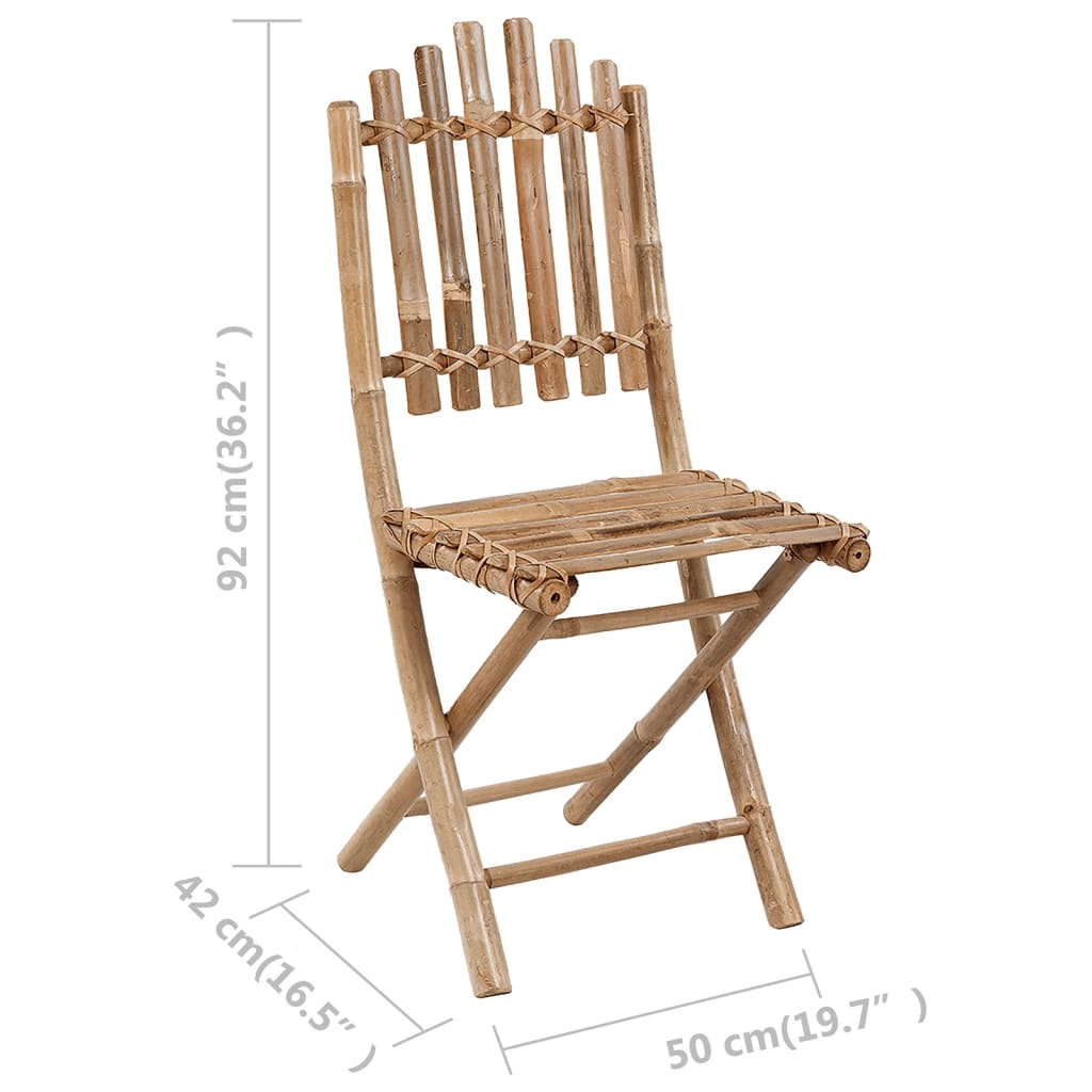 Patio Chair Set of 2 Light blue Bamboo, Polyester Standard