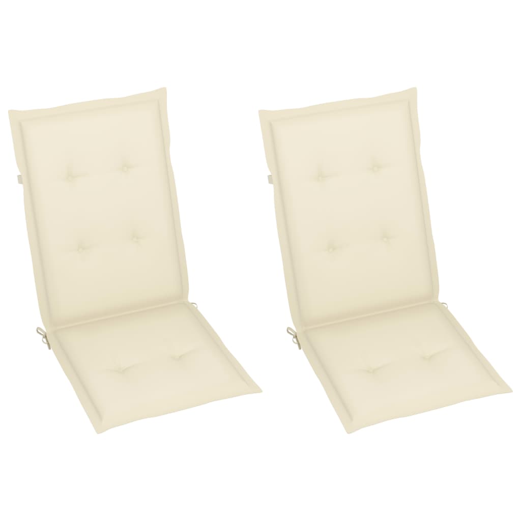 Garden Chair Set of 2 Cream