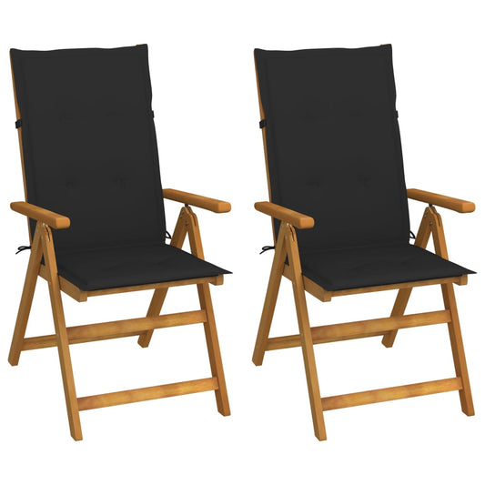 Garden Chair Set of 2 Black, Brown