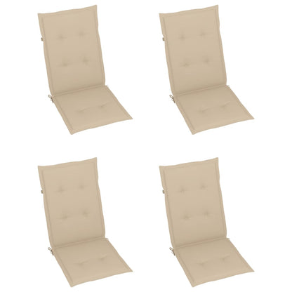 Garden Chair Set of 3 Wooden Brown, Beige