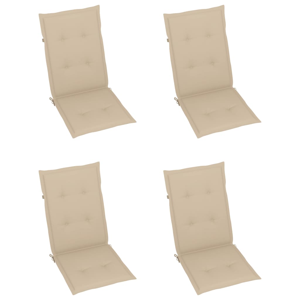 Garden Chair Set of 3 Wooden Brown, Beige