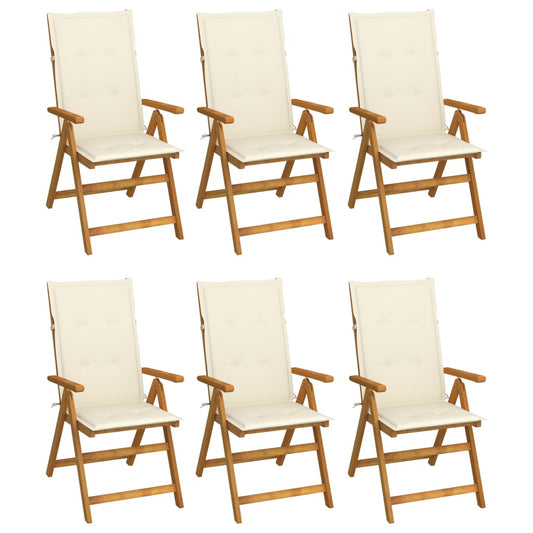 Garden Chair Set of 6 Brown, Cream