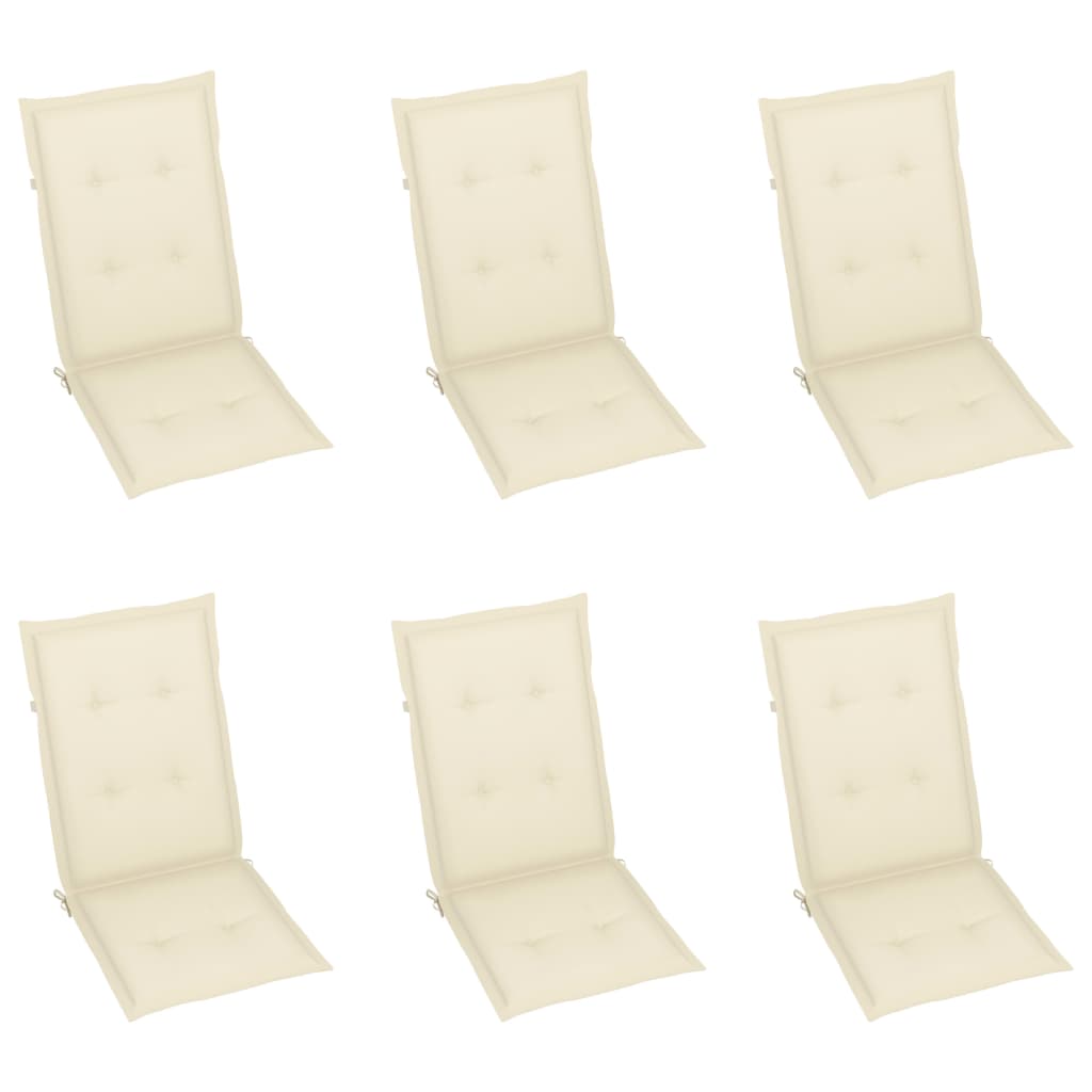 Garden Chair Set of 6 Brown, Cream