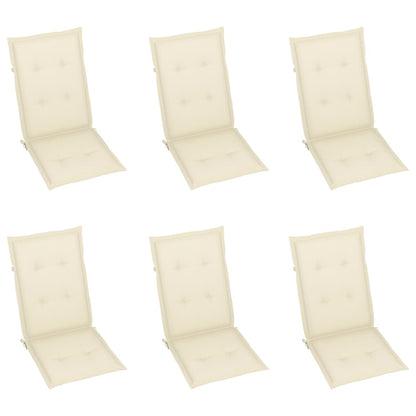 Garden Chair Set of 6 Brown, Cream