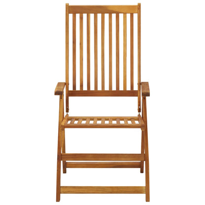 Garden Chair Set of 6 Wood, Black Solid Acacia Wood Medium